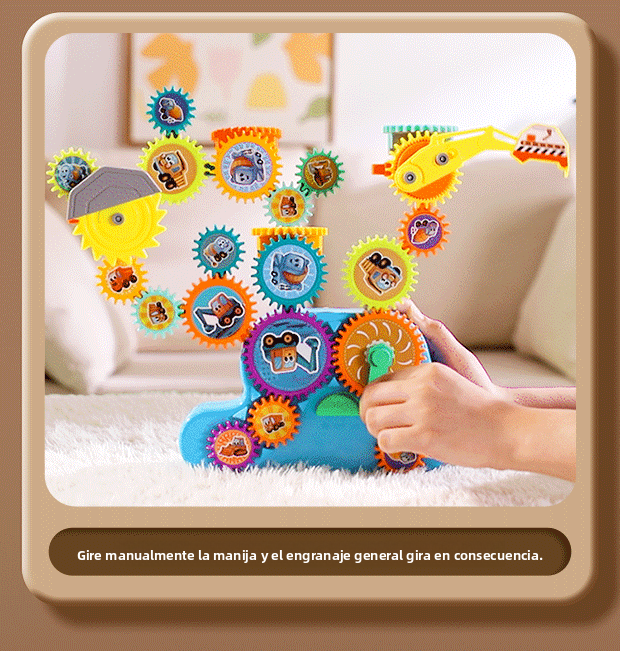 Los niños DIY 18Pcs Electric Light Music Gear Building Blocks Creative Toy