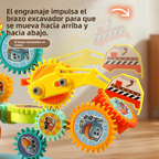 Los niños DIY 18Pcs Electric Light Music Gear Building Blocks Creative Toy