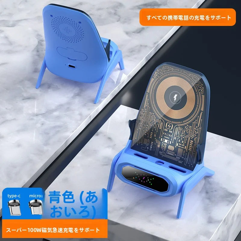 100W磁吸ワイヤレス充電器 全機種対応 デスクスタンド付き