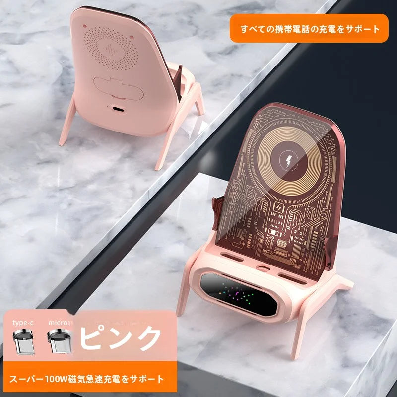 100W磁吸ワイヤレス充電器 全機種対応 デスクスタンド付き