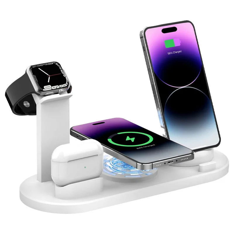 15W急速充電 四合一ワイヤレス携帯電話充電器 多機能スタンド