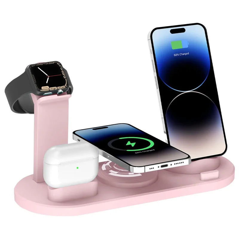 15W急速充電 四合一ワイヤレス携帯電話充電器 多機能スタンド