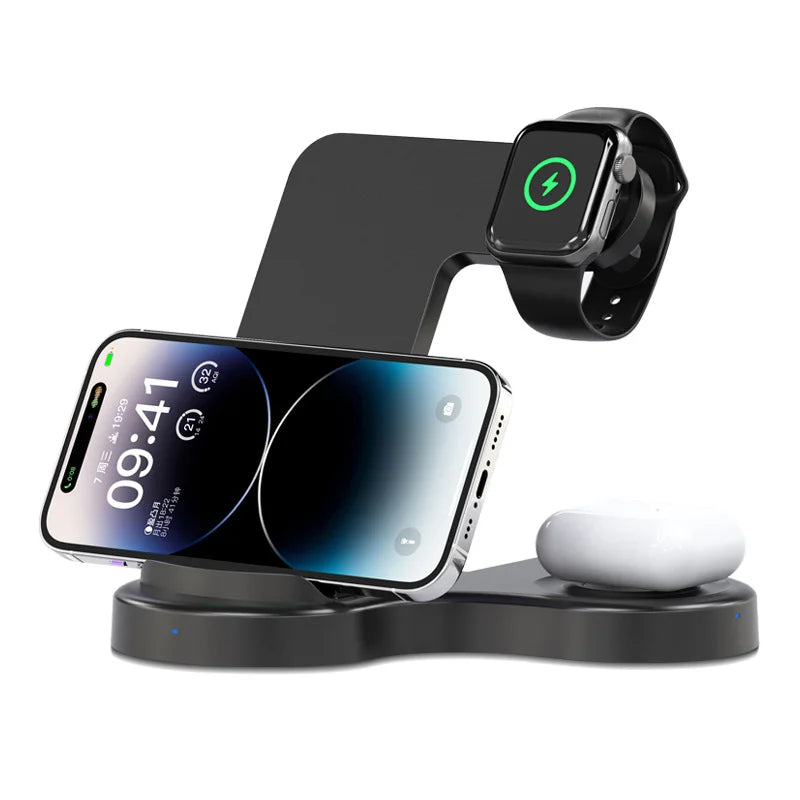 折りたたみ式三合一ワイヤレス急速充電器 スマホ腕時計イヤホン対応