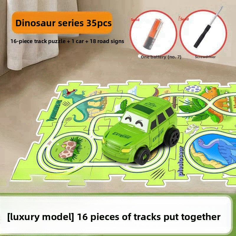 Set de Pista de Coches para Niños de la Serie 4 - Juguetes Educativos de Rompecabezas para Niños a Partir de 3 Años