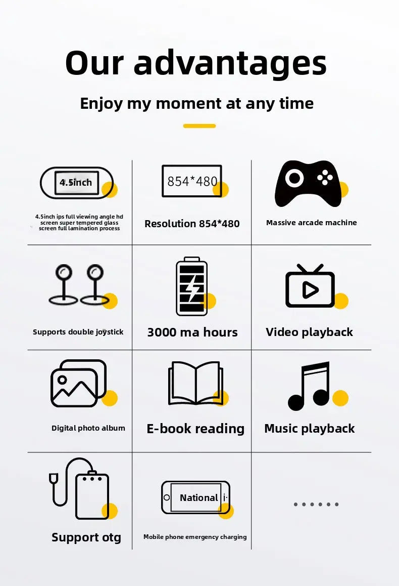 SF3000 handheld video games - supports wireless dual-player controllers