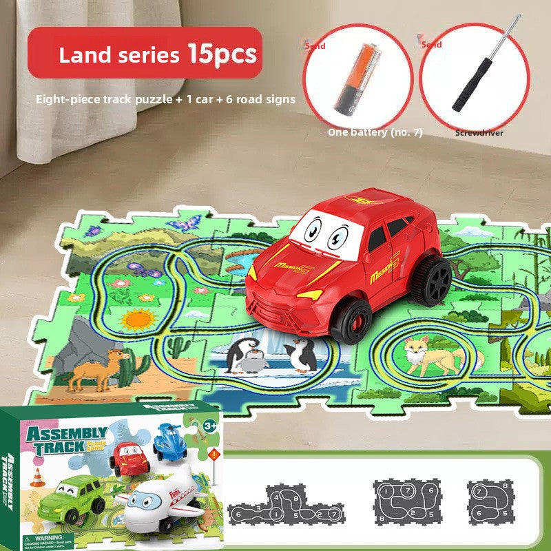 Set de Pista de Coches para Niños de la Serie 4 - Juguetes Educativos de Rompecabezas para Niños a Partir de 3 Años