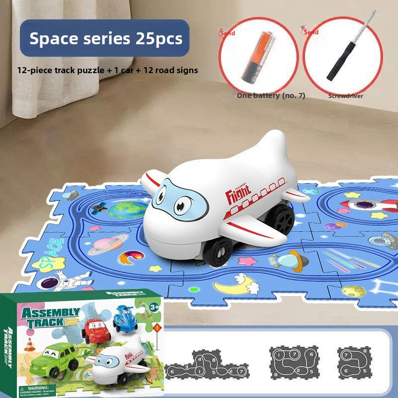 Set de Pista de Coches para Niños de la Serie 4 - Juguetes Educativos de Rompecabezas para Niños a Partir de 3 Años