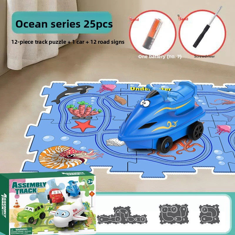 Set de Pista de Coches para Niños de la Serie 4 - Juguetes Educativos de Rompecabezas para Niños a Partir de 3 Años