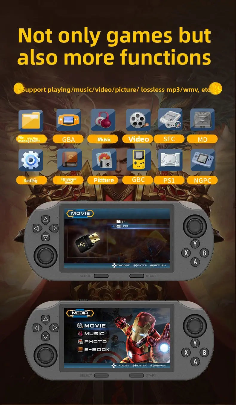 SF3000 handheld video games - supports wireless dual-player controllers