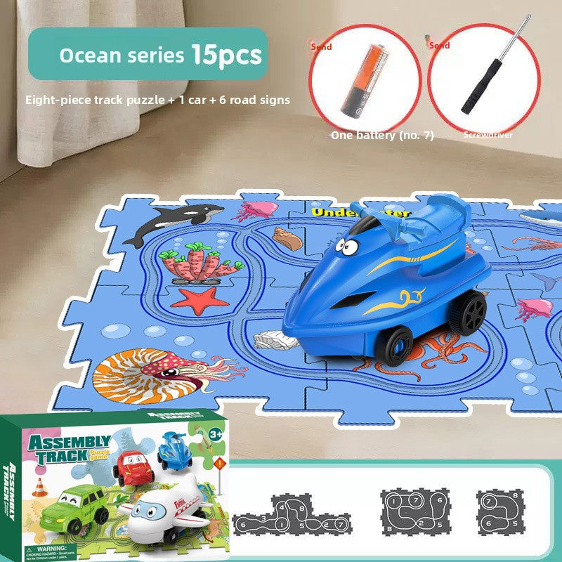 Set de Pista de Coches para Niños de la Serie 4 - Juguetes Educativos de Rompecabezas para Niños a Partir de 3 Años