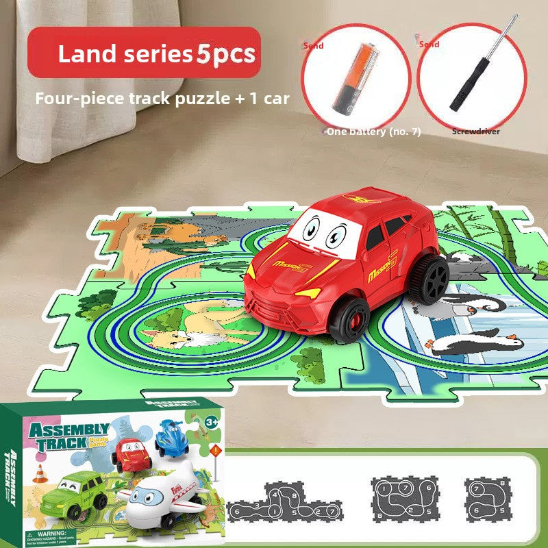 Set de Pista de Coches para Niños de la Serie 4 - Juguetes Educativos de Rompecabezas para Niños a Partir de 3 Años