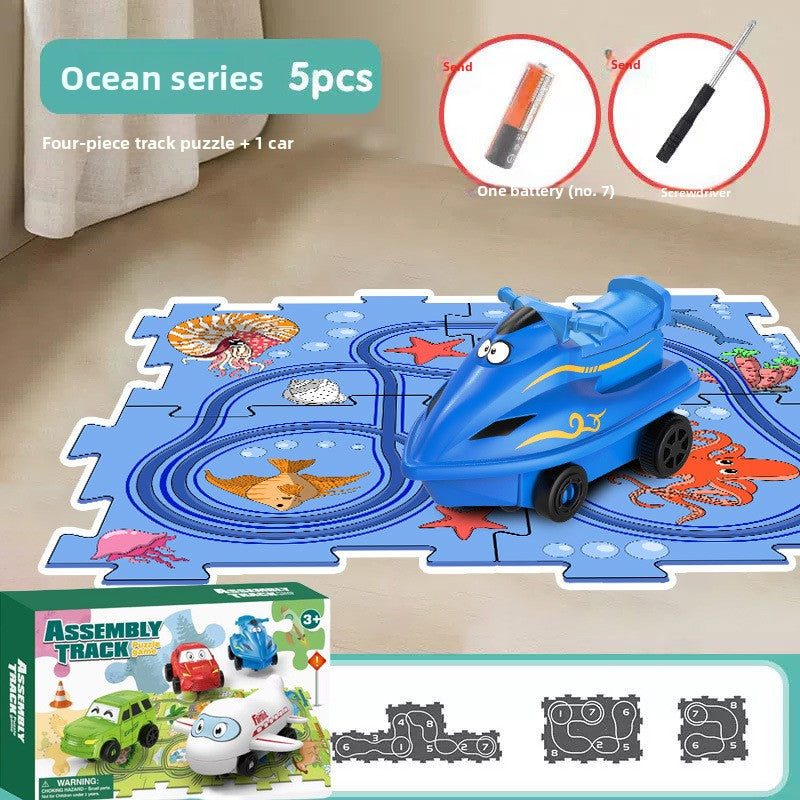 Set de Pista de Coches para Niños de la Serie 4 - Juguetes Educativos de Rompecabezas para Niños a Partir de 3 Años