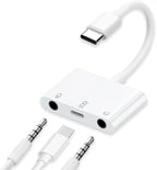 ダブルType-C変換アダプター 3.5mmイヤホン充電対応 3in1コンバーター